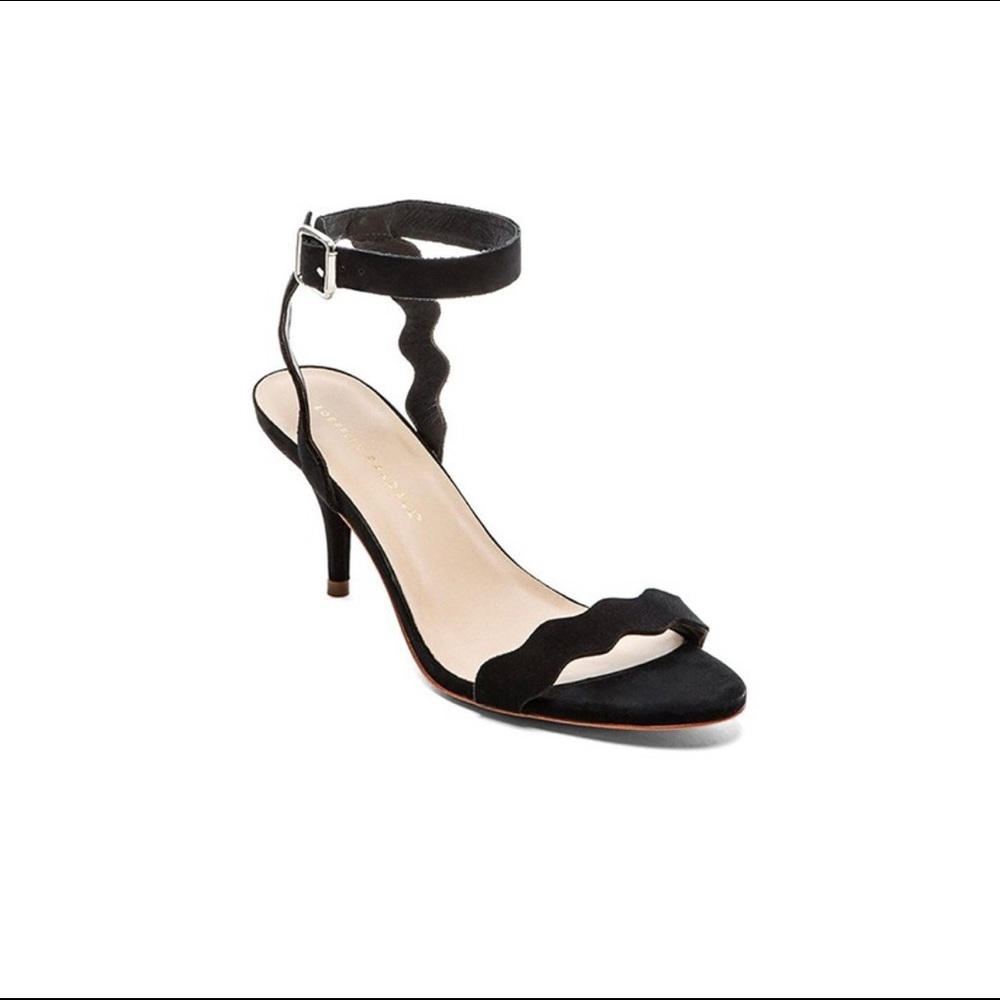 Loeffler Randall Sexy Dressy Black Suede Ankle Strap Heels  Sandal REINA-NB